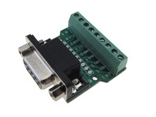 DB9 Female Signals Breakout Board - Screw terminal connector Serial Port