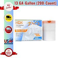 13 Gallon Fresh Scent Tall Kitchen Trash Bags with Drawstring, 200-Count