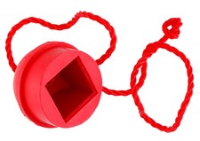 SRS Red Rubber Billiards Pool Cue Chalk Holder w/ Red Hanging String