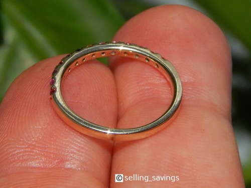 14K YELLOW GOLD EFFY MULTI COLOR SAPPHIRE 2MM STACKING SOLO BAND RING SIZE 6.75 - Picture 3 of 9