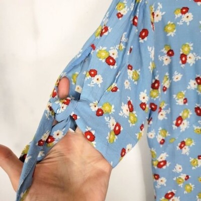 Faithfull The Brand Blue Ditsy Floral Erin Midi Dress Size 2 | eBay