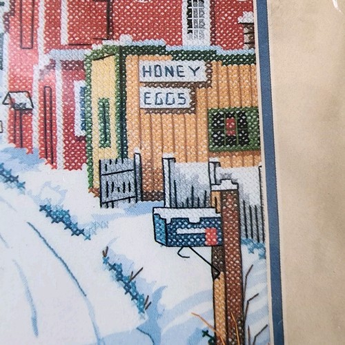 DIMENSIONS Sunday Morning Snowfall Stamped Cross Stitch Kit 3111 Cottage 90s NEW - Picture 8 of 18