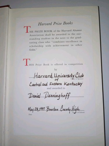 The Harvard Book Prize Book With Papers And Personal Picture - Picture 7 of 9