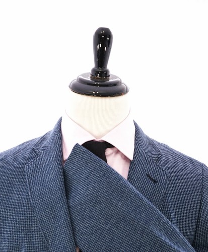 $1,495 ARMANI COLLEZIONI-Ungefütterter blauer Hahnentritt-Slim aktualisierter Baumwollblazer-42R - Bild 2 von 9