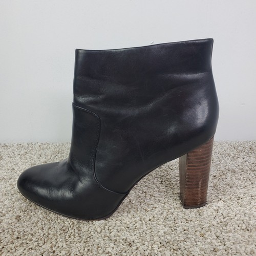 Ann Taylor Boots Womens 9.5 Stacked Contrast Heel Career Neutral Black Office - Picture 5 of 13