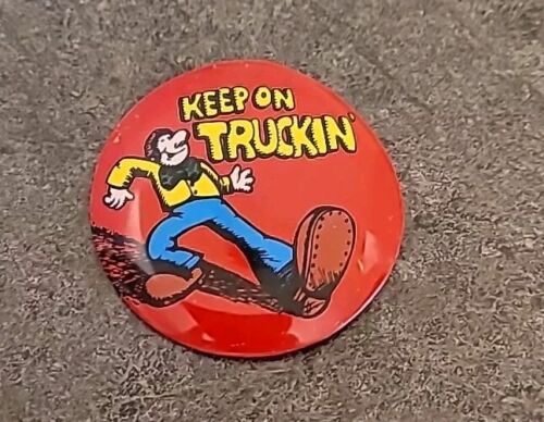 1970er Jahre Topps Batty Button Keep on Truckin' Button Pinback Made in Japan