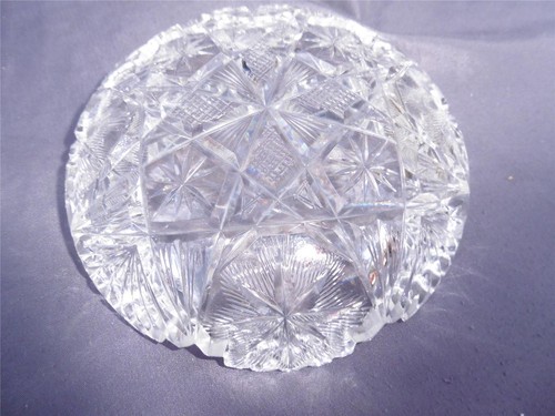 Plato de cristal de vidrio de corte brillante ABP arce ciudad t.B. Clark Co. Ventilador y estrella firmados - Imagen 9 de 10