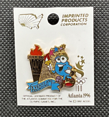 Izzy Atlanta 1996 Olympic Mascot Pin. 3 Years And Counting. July 20, 1993. NEW.