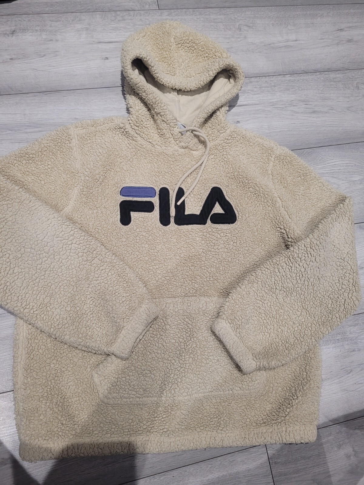FELPA CON CAPPUCCIO UOMO FILA TEDDY SHERPA CREAM