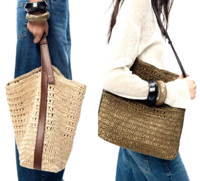 【ZARA】コントラストバッグ ライトベージュ | 6025/510/111 コントラストバッグ - ライトベージュ | ZARA Japan / 日本