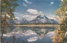 POSTCARD-GRAND TETONS FROM JACKSON LAKE, WYOMING