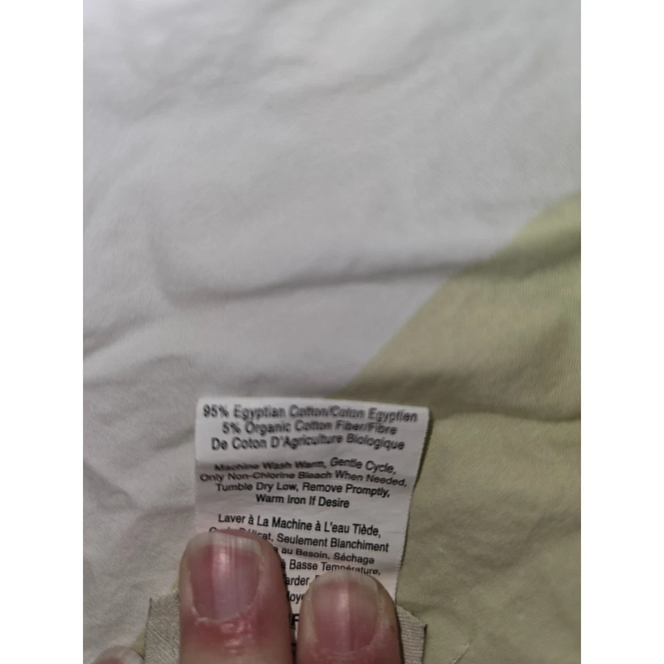 Juego de 4 fundas de almohada Pottery Barn de algodón egipcio verde lima rayas blancas Foto 4 de 4