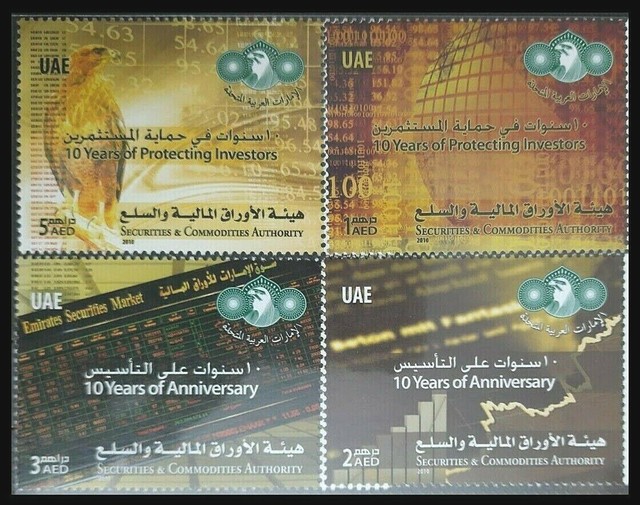 Eau 2010 Juego / 4 Sello Securities & Commodity Autoridad Emblema Aves Falcons Eau 2010 Juego / 4 Sello Securities & Commodity Autoridad Emblema Aves Falcons
