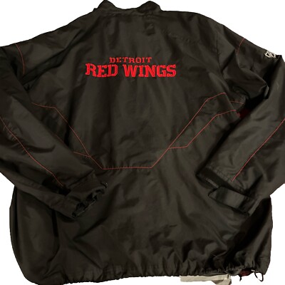 2XL Hockey Reebok Center Ice DETROIT RED WINGS Windbreaker Zip JACKET Embroidery