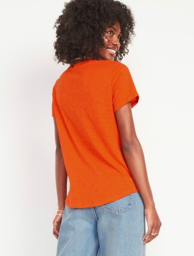 Camiseta tejida Old Navy para mujer ~ Amapola brillante ~ EveryWear Slub nueva con etiquetas - Imagen 2 de 3