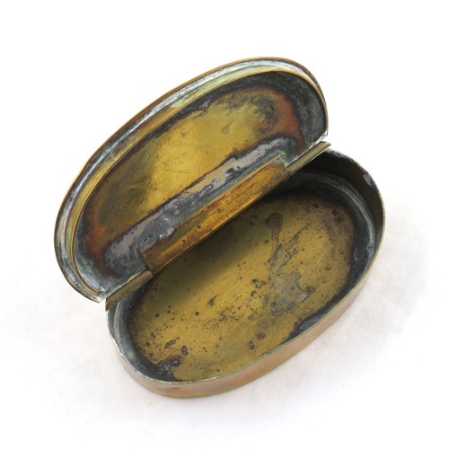 Antique Brass Snuff Box Vesta Oval Masonic All Seeing Eye - Picture 5 of 9