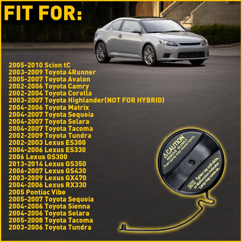 PARA TOYOTA OEM FÁBRICA TAPA DE GASOLINA 2003-2008 4RUNNER 77300-47010 Foto 3 de 4