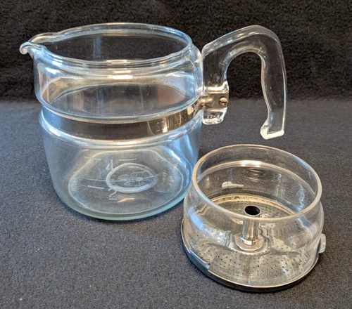 MCM Vintage Pyrex Flameproof Glass 2-4 Cup Coffee Percolator No Lid/Stem 7754-B