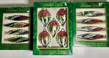 13 VTG Romania Christmas Classics Glass Ornaments Handcrafted Holidays 3 Box