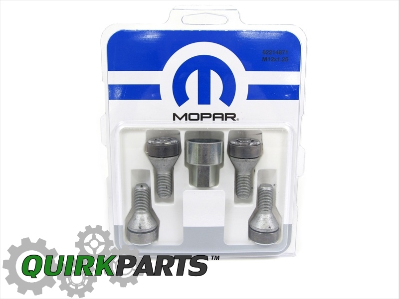 12-21 FIAT 500 500L WHEEL LOCKS SET OF 4 LOCKING LUG NUTS WITH KEY