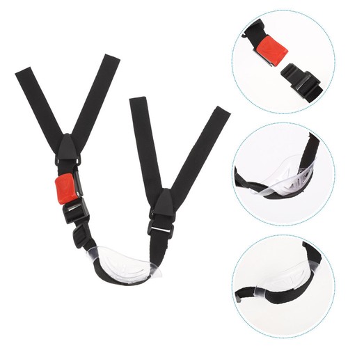 XCSJ Lot De 2 Jugulaires Pour Casque De Sécurité – Mentonnière Élastique Réglable Avec Protège-Menton Rigide, Universelle Noir/Transparent