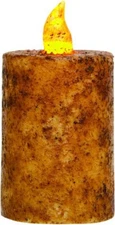 CWI Gifts Burnt Drip Wax Battery Operated Candle 3 inches tall, Led 10 