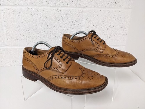 Loake Chester 2 Leder Brogues hellbraun formelle Schuhe verpackt - Größe 9 F