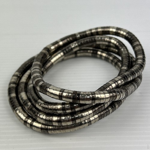 Silver Metallic Snake Metal Necklace Modernist Art Bendable Brutalist - Picture 14 of 14