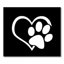 Paw Heart Car Vinyl Sticker - SELECT SIZE