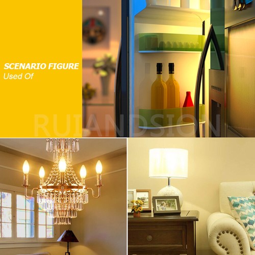 Ruiandsion E14 BULB 220V Ceiling lamp Candle lamp Refrigerator 2W 300lm 3000K - Picture 7 of 10
