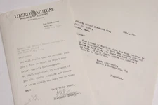 1927 Lamson Goodnow Liberty Mutual Insurance Payroll Boston Letter Ephemera L76B