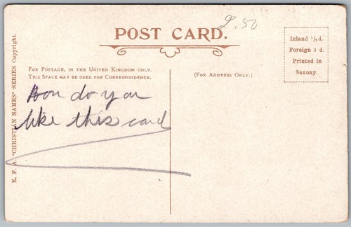 Vtg Large Letter Greetings Name Clara Floral Flowers 1910s Old Postcard - Picture 2 of 2