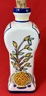 BIA Cordon Bleu Hand-painted Blue Trim Ceramic Cork Lid Bottle Jar 10” VTG