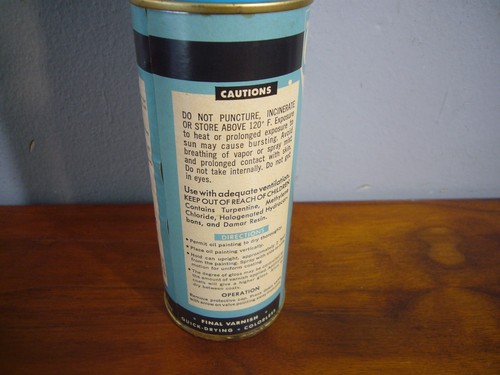 Vintage Paper Label Grumbacher Damar Varnish Spray Can blue - Picture 4 of 7