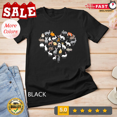 2025/Love Bunnies Funny Rabbit Heart Unisex T-shirt