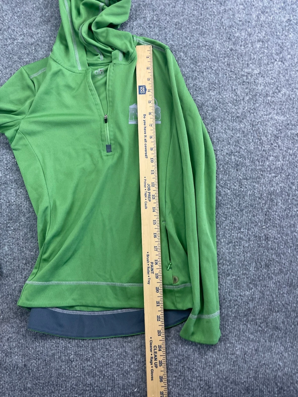alo-yoga cool fit hooded 1/4 zip pullover active run shirt