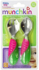 Munchkin-Mighty-Grip-Fork-Spoon-Set-Colors-May-Vary-1-ea-Pack-of-3