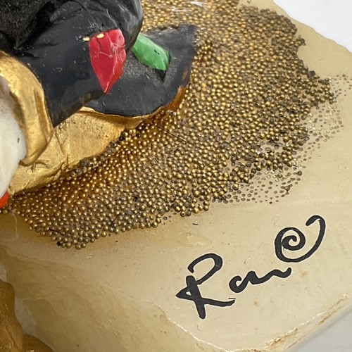 Ron Lee Clown sitzend mit Regenschirm Figur schwere Steinskulptur Zirkus **LESEN - Bild 17 von 19
