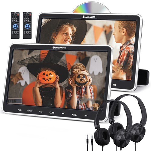 2x10.1" Auto Kopfstütze DVD Player Monitor TV HDMI AVIN/OUT Für Kinder