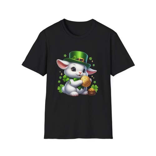 Lucky Bunny St. Patrick's Day T-Shirt, Cute Rabbit Tee, Unisex Holiday Shirt, - Picture 12 of 29