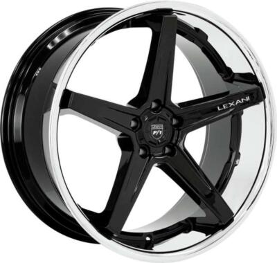 19 inch 19x9.5 Lexani SAVAGE Gloss Black SS LIP wheels rims 5x115 +40 ...