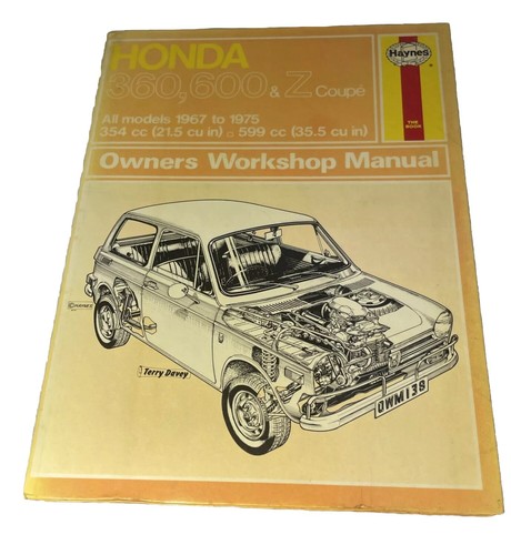 Haynes Honda 360, 600 & Z Coupe All Models 1967 to 1975 Owners Workshop Manual