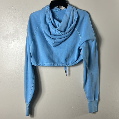 Champion blue cropped hoodie pull over with drawstring women’s XS - Picture 2 of 11
