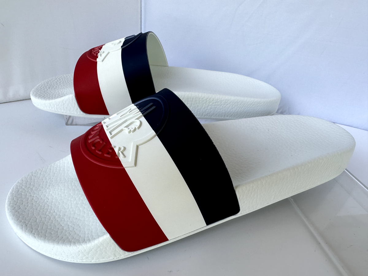 New Moncler Men's Basile Slider Pool Sandals Size 11 Rubber New Moncler Men's Basile Slider Pool Sandals Size 11 Rubber