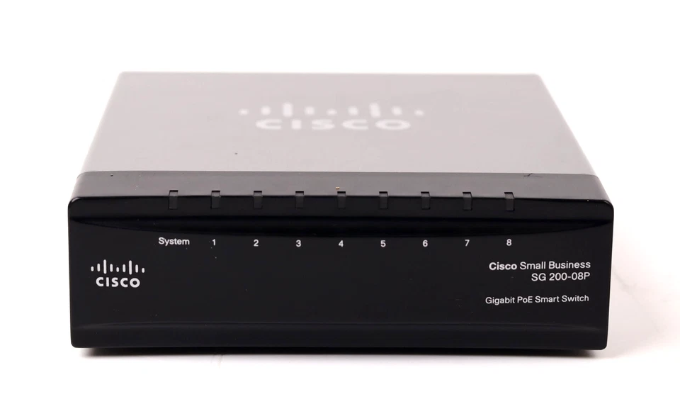 Cisco SG200-08P 8-port (4 Reg + 4 PoE) Gigabit PoE Smart Switch SLM2008PT p838 - Image 2 of 4