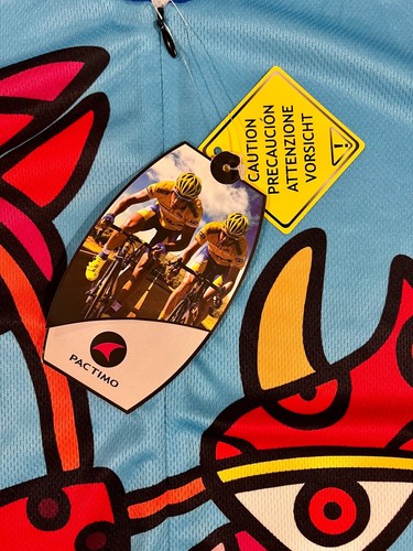 Cycling Jersey Men L Bike Shirt Hyannis Pactimo Lobster Art Triathalon Gym Zip N - Picture 3 of 7