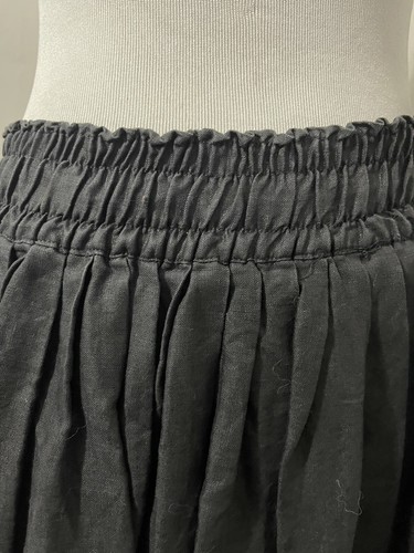 Vtg Linen Gene Ewing Bis Skirt Women Small Black Prairie Whimsigoth Wednesday - Picture 6 of 18