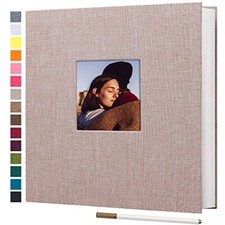 potricher Large Photo Album Self Adhesive 3x5 4x6 11x10.6 Inches 40 Pages Beige
