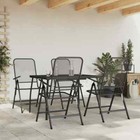 NNEVL 5 Piece Garden Dining Set Anthracite Metal Mesh