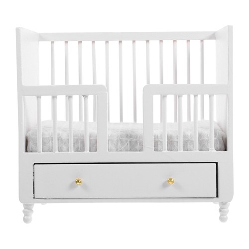 Dollhouse Mini Bed Furniture Decoration Miniature Wooden Toddler Bed Model Mini - Picture 2 of 12
